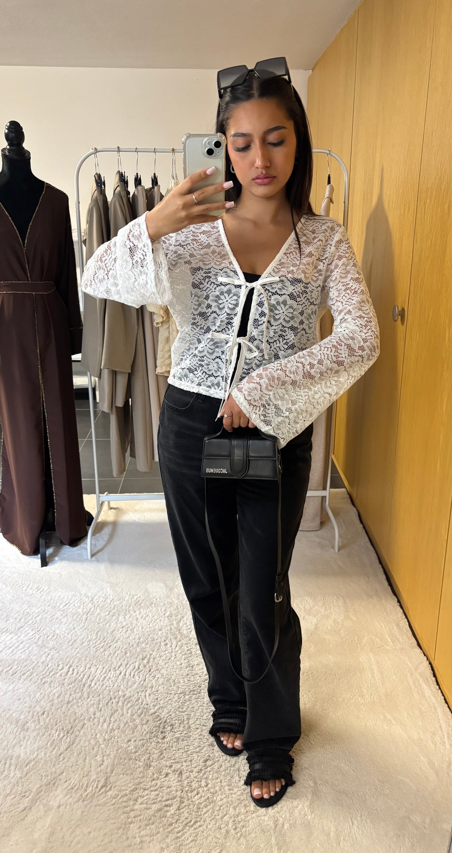 Gilet en dentelle blanc