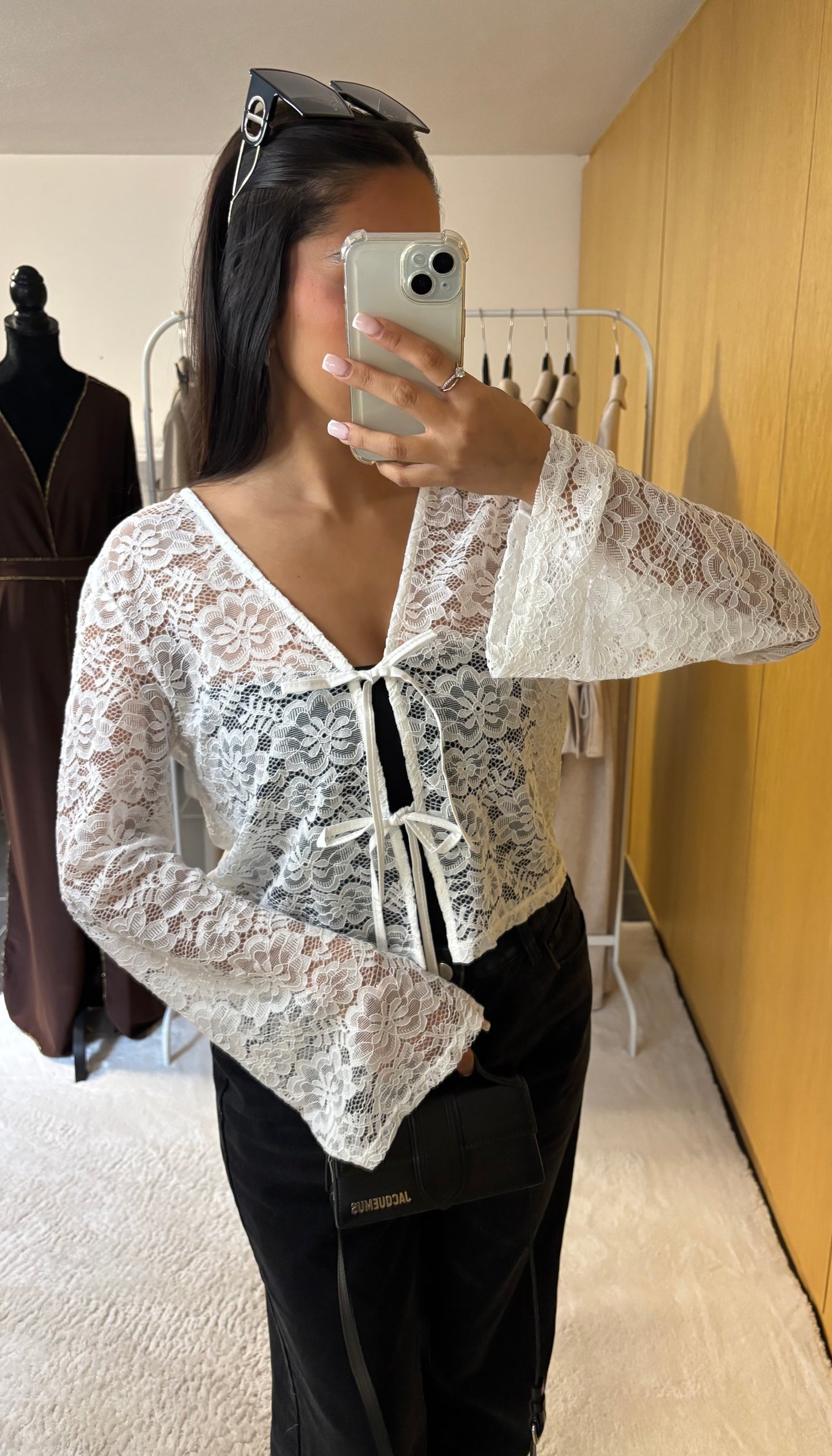 Gilet en dentelle blanc