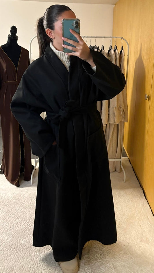 Manteau léger extra long noir