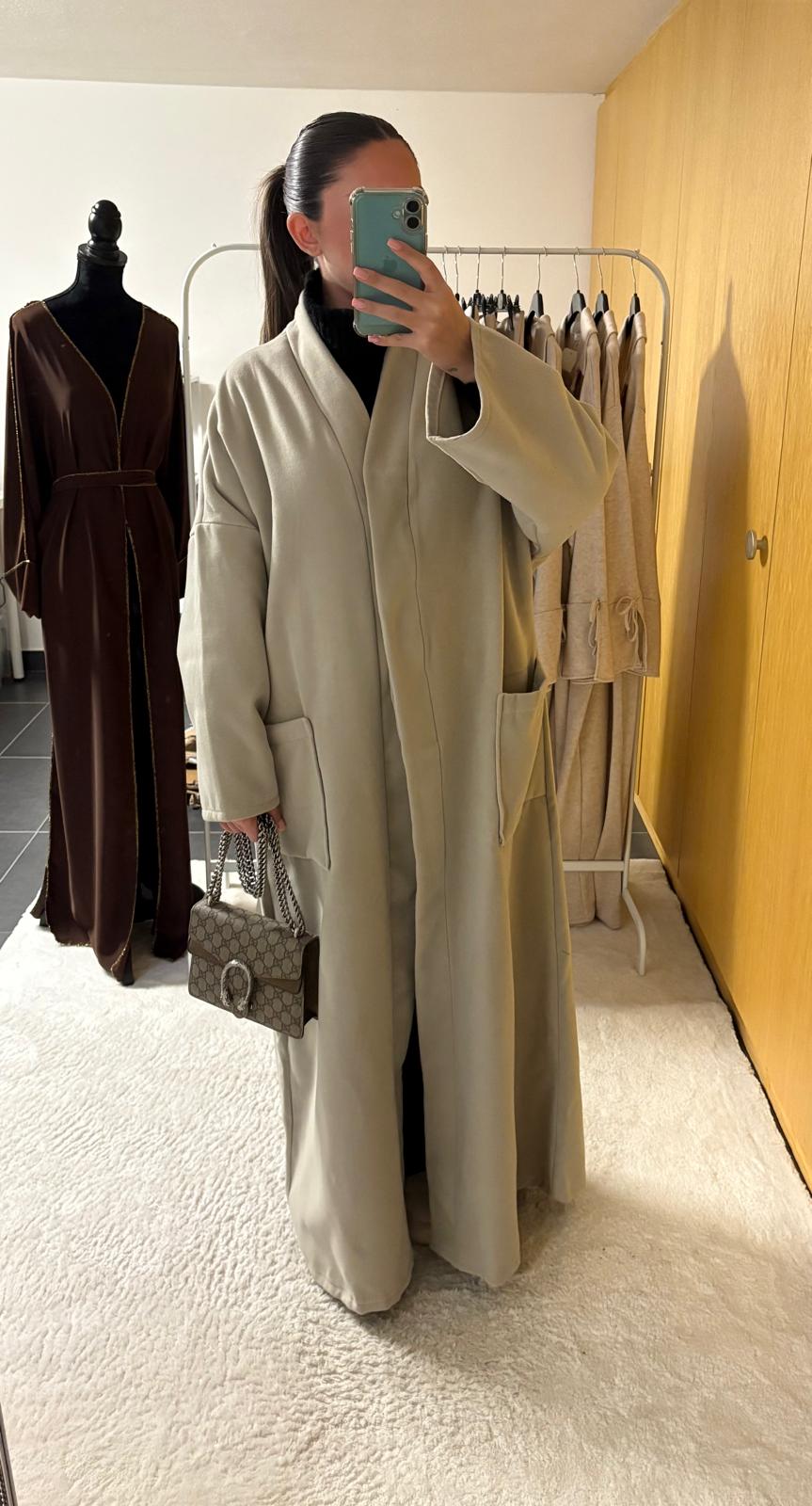 Manteau léger extra long beige