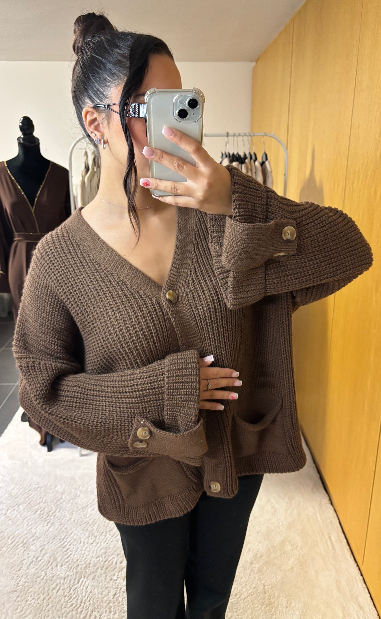 Cardigan Bella marron