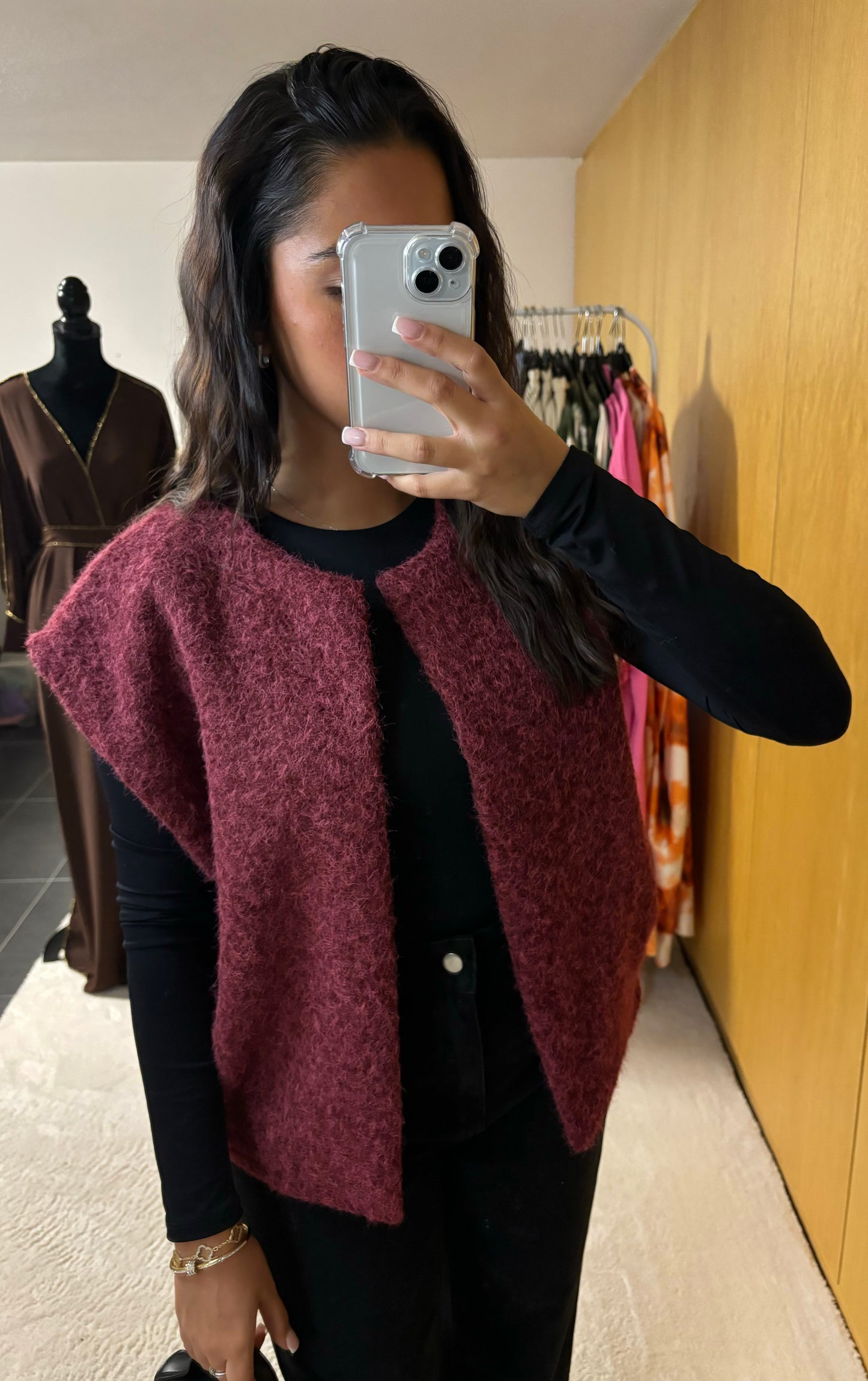 Gilet Andrea rouge cerise