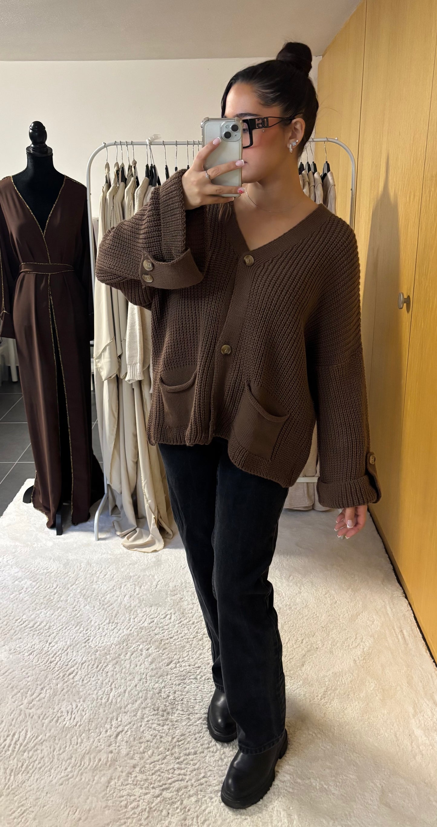 Cardigan Bella marron