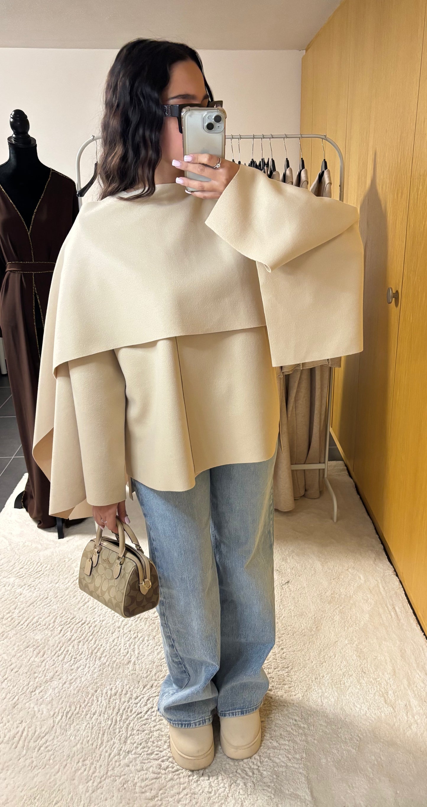 Veste cape beige