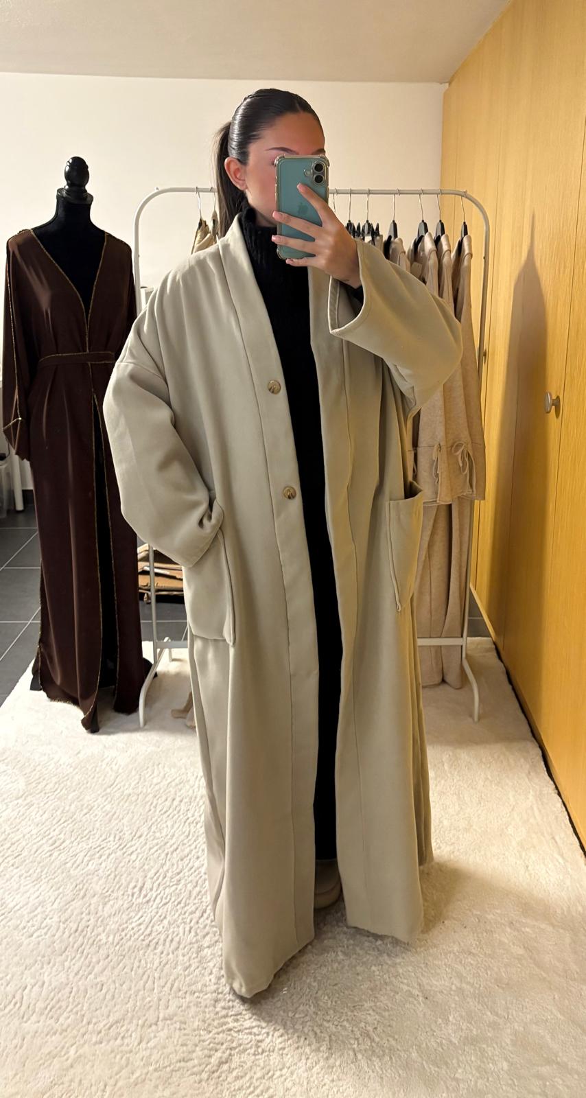 Manteau léger extra long beige