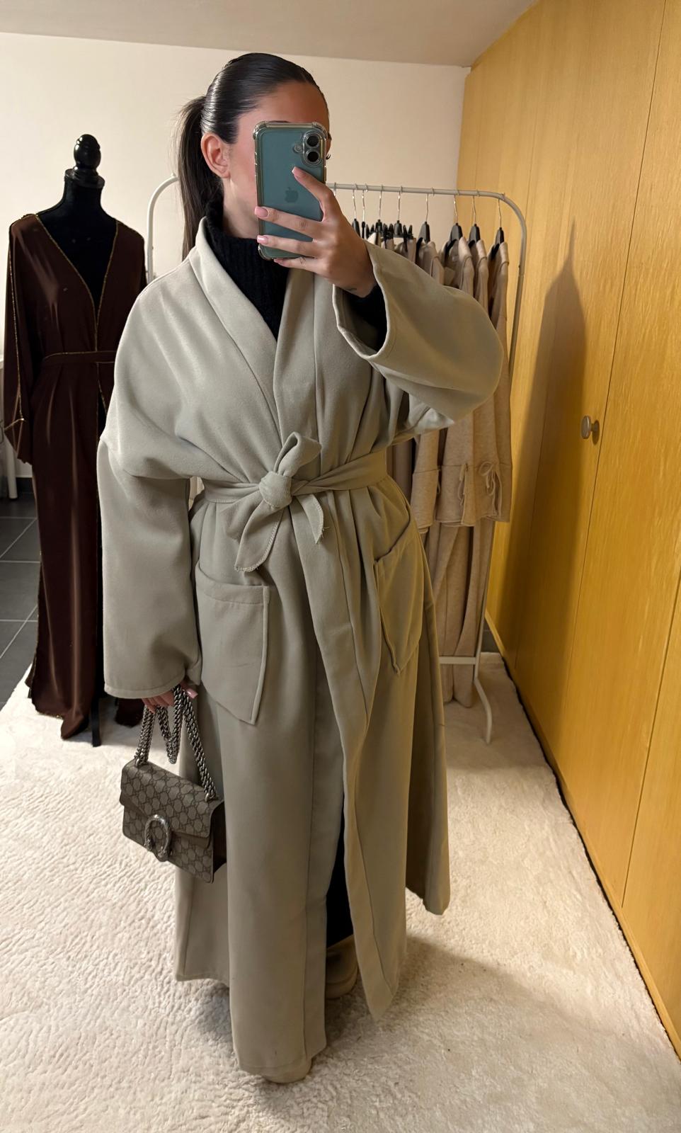 Manteau léger extra long beige